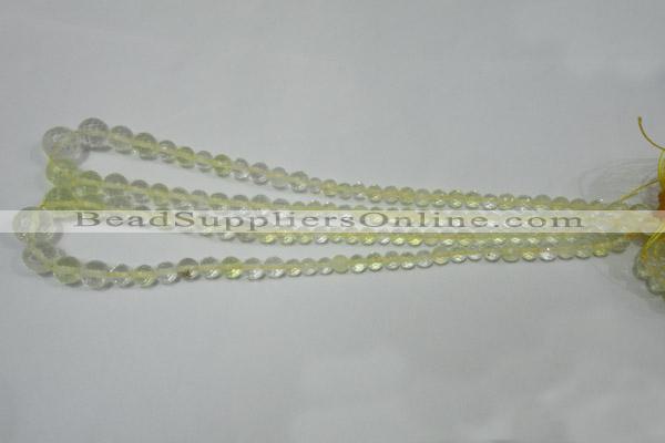 CRO732 15.5 inches 6mm – 14mm faceted round yellow quartz beads