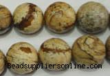 CRO766 15.5 inches 16mm faceted round picture jasper beads wholesale