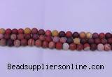 CRO820 15.5 inches 4mm round matte mookaite beads