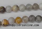 CRO83 15.5 inches 8mm round bamboo leaf agate beads wholesale