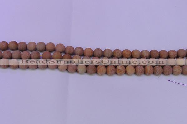 CRO831 15.5 inches 6mm round matte grain stone beads