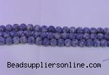 CRO851 15.5 inches 6mm round matte blue spot beads