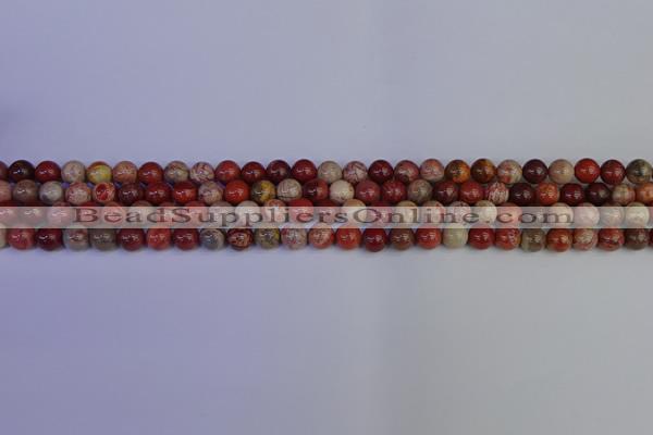 CRO870 15.5 inches 4mm round red porcelain beads wholesale