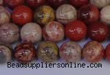 CRO872 15.5 inches 8mm round red porcelain beads wholesale