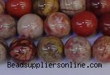 CRO874 15.5 inches 12mm round red porcelain beads wholesale