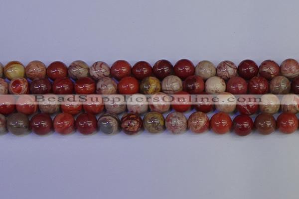 CRO875 15.5 inches 14mm round red porcelain beads wholesale