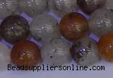 CRO895 15.5 inches 14mm round mixed lodalite quartz beads wholesale