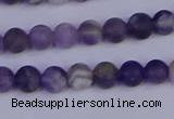 CRO921 15.5 inches 6mm round matte dogtooth amethyst beads