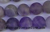 CRO925 15.5 inches 14mm round matte dogtooth amethyst beads