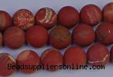 CRO932 15.5 inches 8mm round matte red jasper beads wholesale