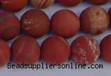 CRO934 15.5 inches 12mm round matte red jasper beads wholesale