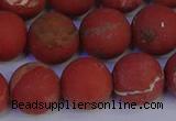 CRO935 15.5 inches 14mm round matte red jasper beads wholesale