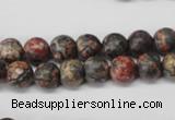 CRO94 15.5 inches 8mm round red leopard skin jasper beads wholesale