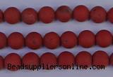 CRO941 15.5 inches 6mm round matte red jasper beads wholesale