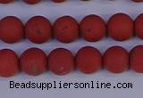 CRO942 15.5 inches 8mm round matte red jasper beads wholesale