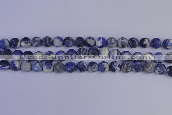 CRO953 15.5 inches 10mm round matte sodalite beads wholesale