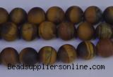 CRO961 15.5 inches 6mm round matte yellow tiger eye beads wholesale