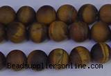 CRO962 15.5 inches 8mm round matte yellow tiger eye beads wholesale