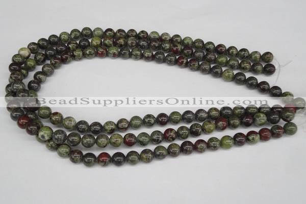 CRO97 15.5 inches 8mm round dragon blood jasper beads wholesale