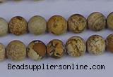 CRO971 15.5 inches 6mm round matte picture jasper beads wholesale