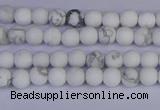 CRO980 15.5 inches 4mm round matte white howlite beads wholesale