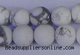 CRO985 15.5 inches 14mm round matte white howlite beads wholesale