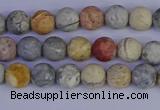 CRO991 15.5 inches 6mm round matte sky eye stone beads wholesale