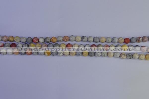 CRO991 15.5 inches 6mm round matte sky eye stone beads wholesale