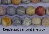 CRO992 15.5 inches 8mm round matte sky eye stone beads wholesale