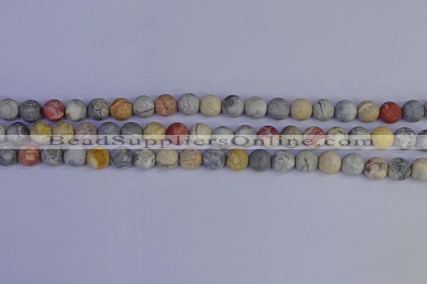 CRO992 15.5 inches 8mm round matte sky eye stone beads wholesale