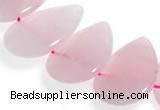 CRQ05 15 inch 20*30mm flat teardrop rose quartz beads Wholesale