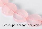 CRQ10 16mm coin A grade natural rose quartz beads Wholesale