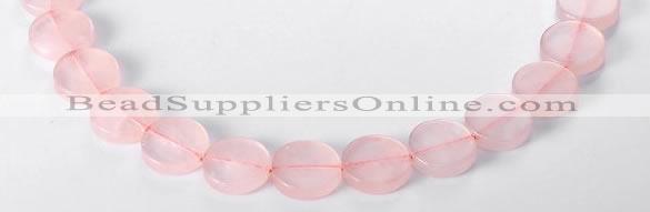 CRQ10 16mm coin A grade natural rose quartz beads Wholesale