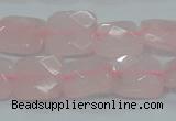 CRQ101 15.5 inches 14*14mm faceted square natural rose quartz beads