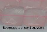 CRQ102 15.5 inches 25*25mm faceted square natural rose quartz beads