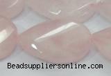 CRQ103 15.5 inches 30*40mm twisted teardrop natural rose quartz beads