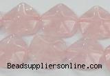 CRQ104 15.5 inches 20*20mm lotus shaped natural rose quartz beads