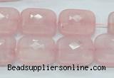 CRQ109 15.5 inches 20*20mm faceted square natural rose quartz beads