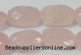 CRQ113 15.5 inches 18*25mm faceted freeform natural rose quartz beads