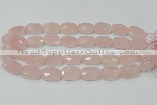 CRQ113 15.5 inches 18*25mm faceted freeform natural rose quartz beads