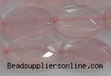 CRQ149 15.5 inches 15*20mm faceted oval natural rose quartz beads