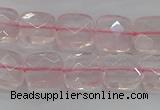 CRQ154 15.5 inches 10mm faceted square natural rose quartz beads