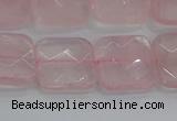 CRQ156 15.5 inches 15mm faceted square natural rose quartz beads