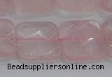 CRQ158 15.5 inches 20mm faceted square natural rose quartz beads