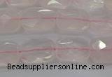 CRQ163 15.5 inches 8*10mm faceted rectangle natural rose quartz beads