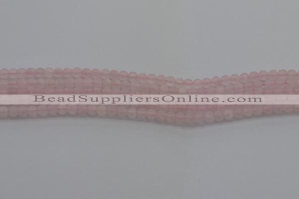 CRQ180 15.5 inches 4mm round matte rose quartz beads wholesale