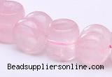 CRQ19 12*12mm dumbbell-shaped natural rose quartz bead Wholesale