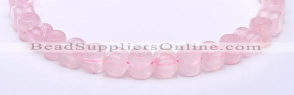 CRQ19 12*12mm dumbbell-shaped natural rose quartz bead Wholesale