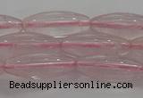 CRQ190 15.5 inches 8*20mm rice natural rose quartz beads