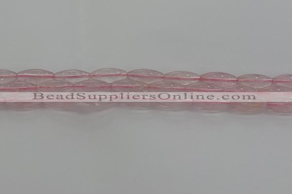 CRQ190 15.5 inches 8*20mm rice natural rose quartz beads